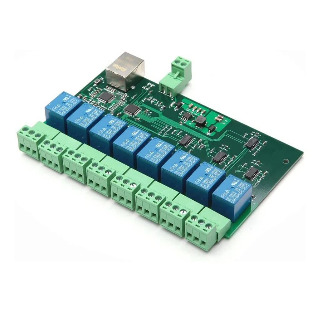 

Modbus RTU 8 Channel 12V Relay Output Board Module Switch Input RS485 / TTL Communication Module