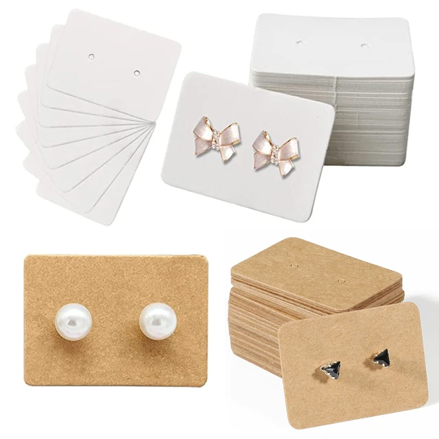  Earring Cardboard Holders for Jewelry, 100 Pcs Earring