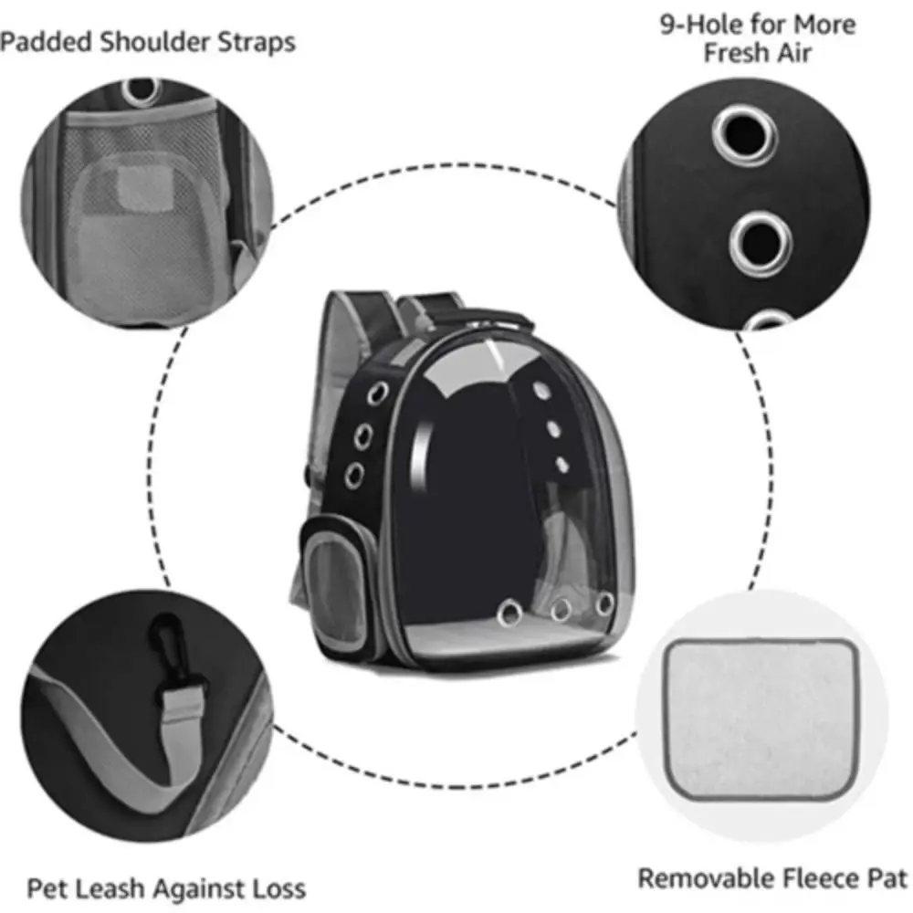 Large Space Transparent Pet Carrying Bag Multi Functional Shoulder Strap Cat Outing Bag Portable Outdoor Use