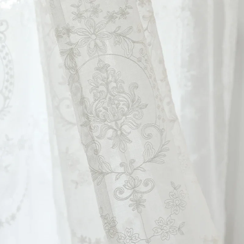 White Embroidered Tulle Curtains for Living Room Luxury European Sheer Curtain for Hall Rideaux Voilage Treatment Home Customize - Image 5