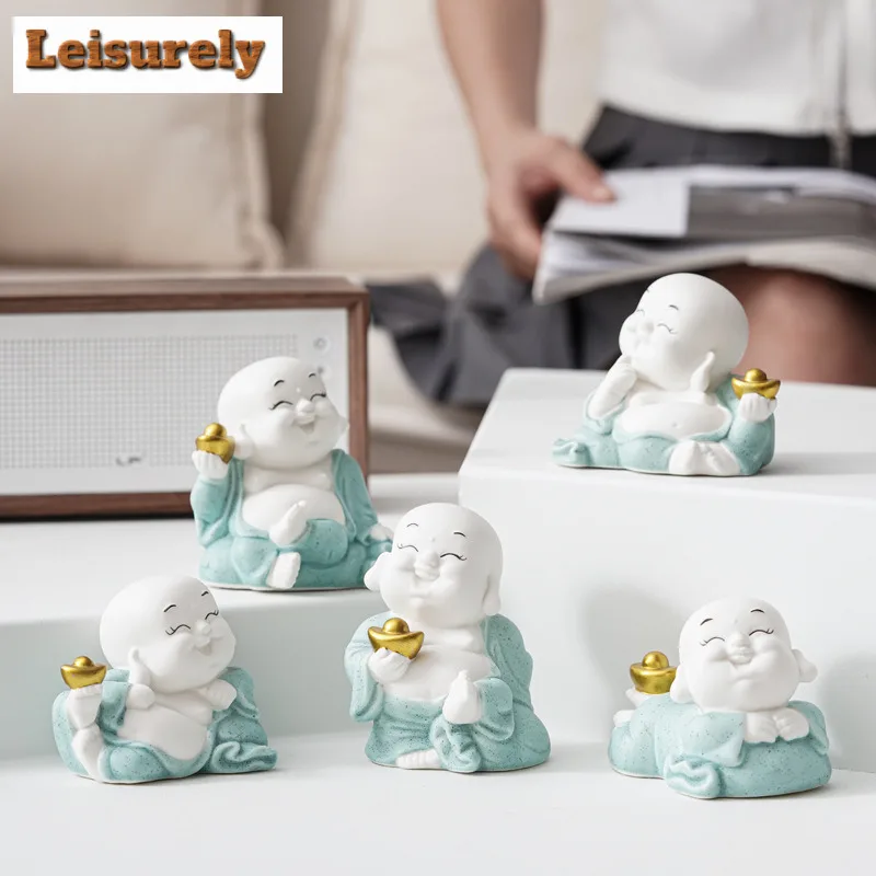 Zen Inspired Maitreya Buddha Ingot Tea Pet Antique Flowerpot Landscaping Tea Figurine Play Toys Tea Statue Ornaments Teaware