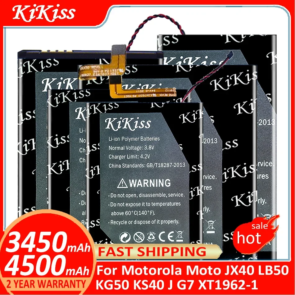 

KiKiss Battery For Motorola Moto JX40 LB50 KG50 KS40 J G7 XT1962-1 batteries + free tools