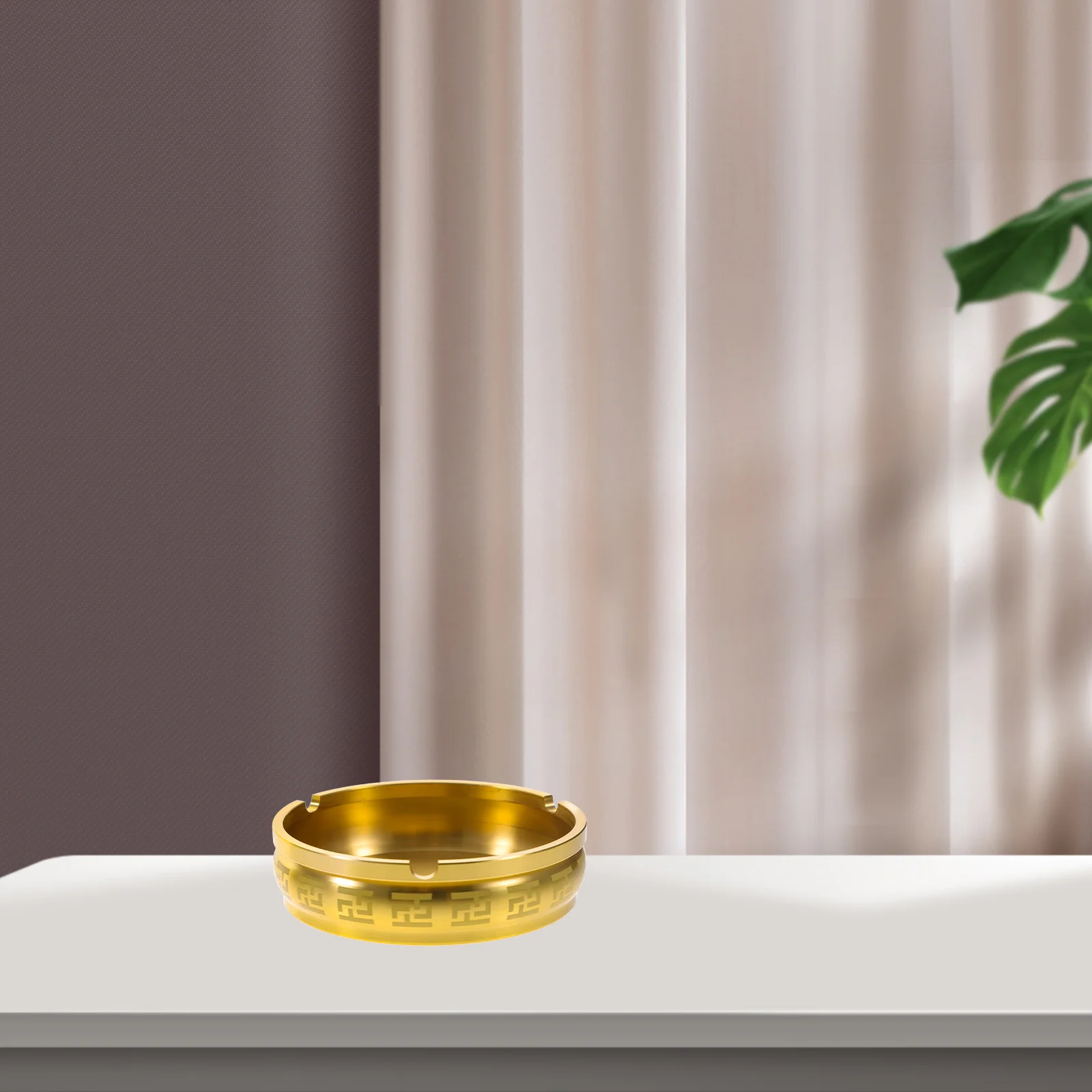 Back-texture Ashtray Brass Room Decor Retro Decorate Bucket Ashtrays Outdoors Large Office Home