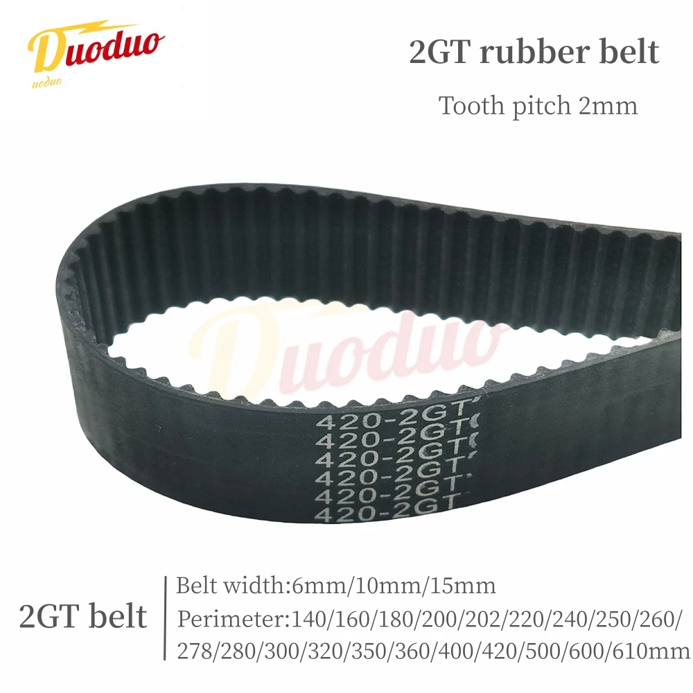 Rubber Belt Synchronous Belt GT2 2GT Width 6/10/15mm Circular 140mm-610mm For 3D Printer