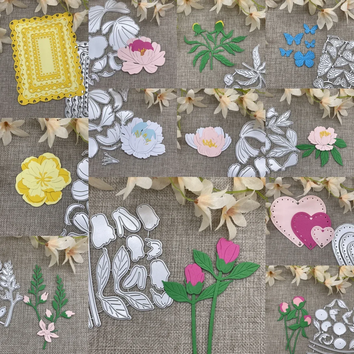 Blumen- und Blätter-Serie Metall-Stanzformen für DIY-Scrapbooking, dekorative Prägung, Handarbeit, Stanzschablone, Form