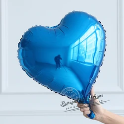 10Pcs 18-Inch Rose Gold Heart Foil Balloons for Wedding and Party Decorations (Ocean blue)