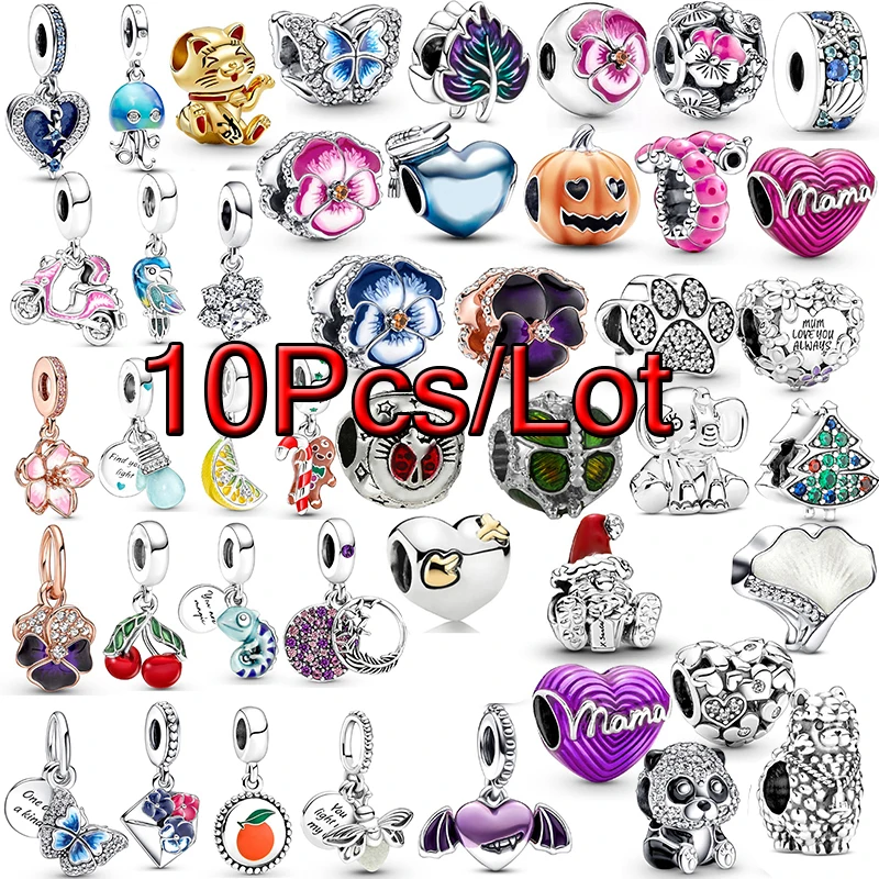 

10Pcs/lot Pansy Woodpecker Gingerbread Man Charms Beads Pendant Fit DIY Bracelets Necklaces For Women Jewelry Making Wholesale