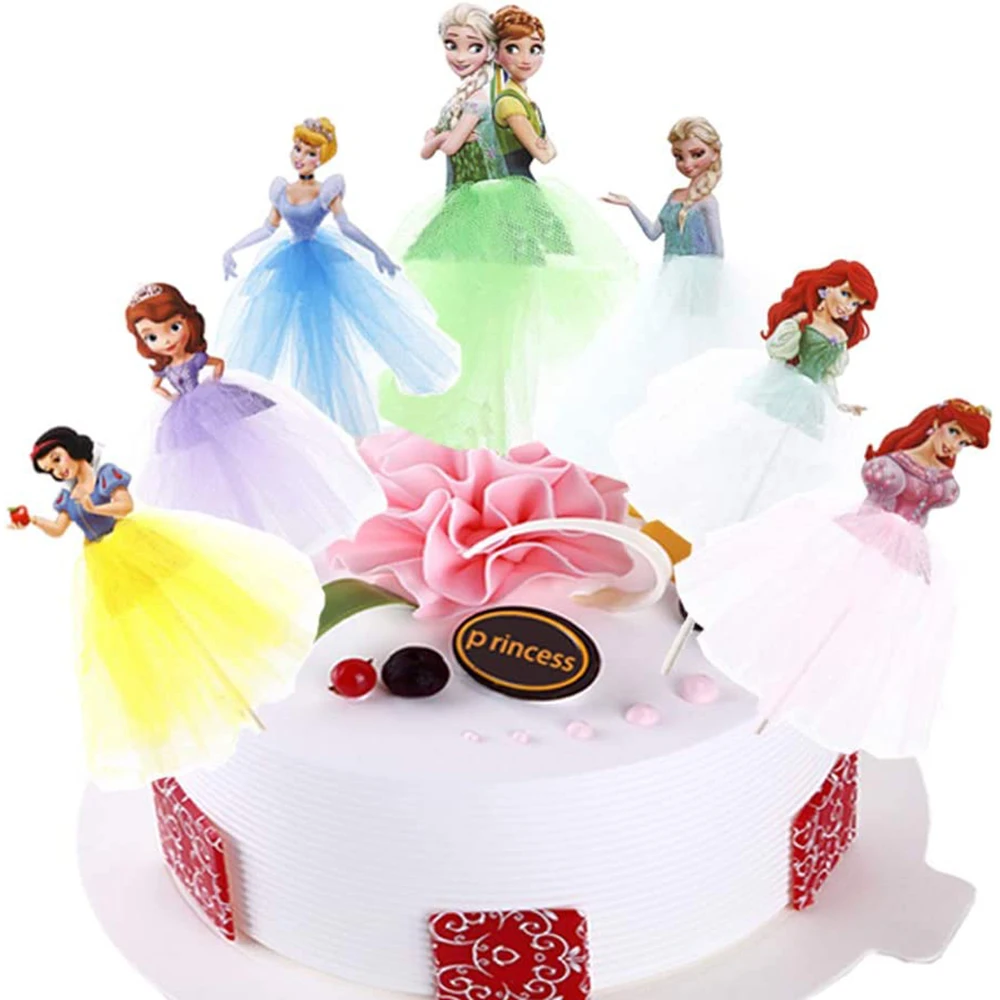 Disney Frozen Princess Cake Topper Princess Cake Decor Castle Party Decor Per Ragazze Princess Elsa Anna Forniture Per Feste Di Compleanno