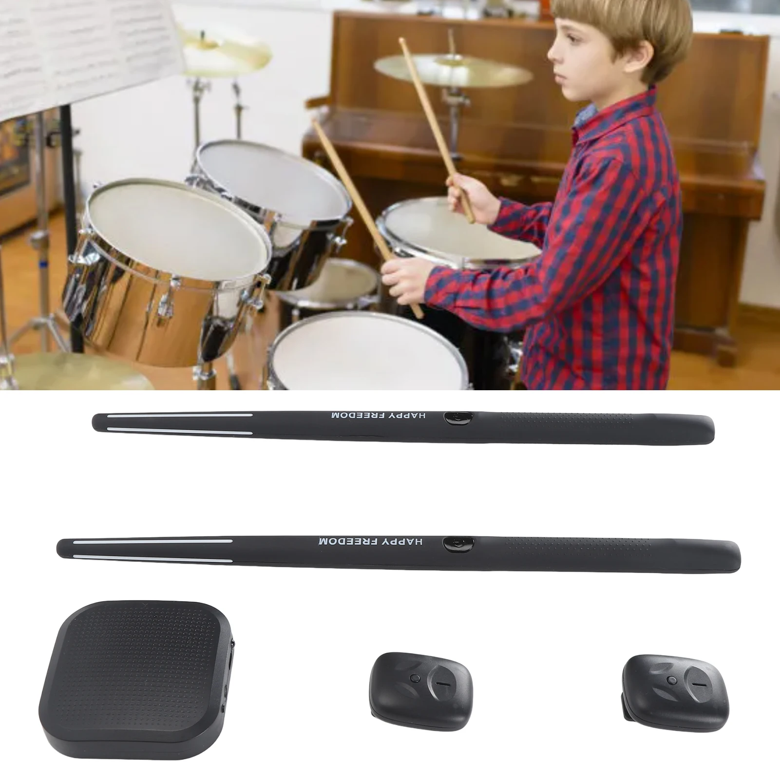 Air Drum Set VR Drum Kit Virtual Kit Portable Virtual Reality Set Electronic for Beginners Children Adults portable drum pad virtual drum kit