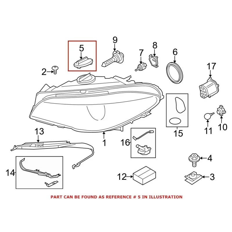 Cache Anti-poussière Pour Phare BMW - Référence 63126931137 - Compatible 5 Série, X5, X6, Z4 - En Caoutchouc PPO, 12 Cm - 7