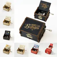 Classical Wooden Music Box Valentine's Day Crafts Hand Crank Carved Musical Box Fashion Gift Home Decoration 1