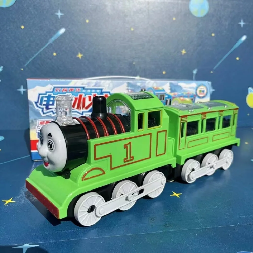 Big train lights music electric small locomotive children electric train toy boy gift train model large size for Thomas toy car 2