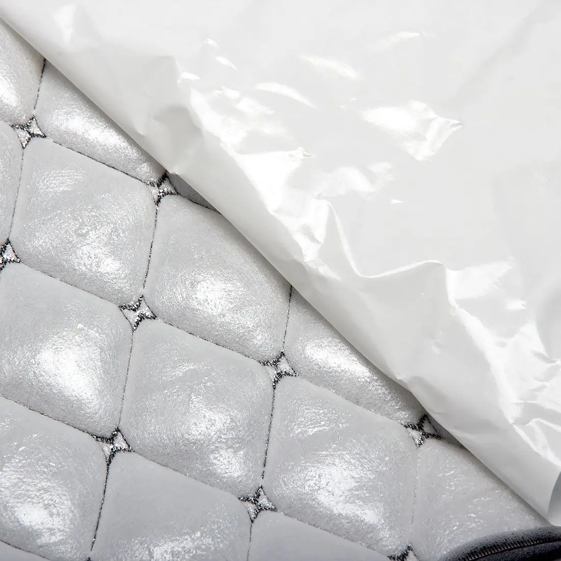 Eco-leather self-adhesive for auto, quilted, leather covers, furniture-standard black figured rhombus Blue 7mm 1.40 m x 1 p. m