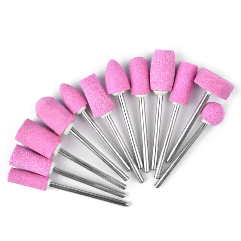

12Pcs Quartz Scrubs Stone Nail Drill Bits Replacement Device Polishing Grinding Head Kits Manicure Set for Electric File Machine