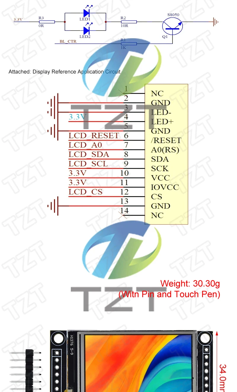 1/5PCS 1,8 Zoll 1,8 "LCD Display TFT Screen Modul SPI Schnittstelle 128*160 Auflösung 16BIT RGB 4 IO ST7735S Treiber für Arduino – Detail 2