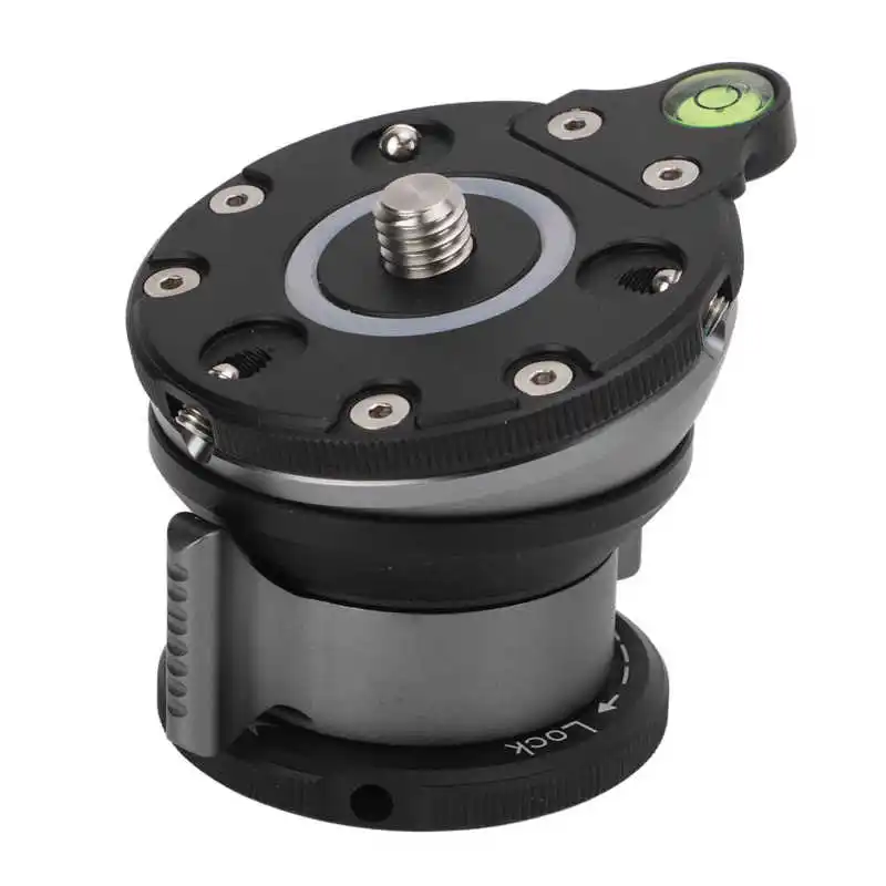 Camera Leveler Tripod Leveling Base Hemispherical Base Panorama Head with Bubble Level for Nikon/Sony/SLR Cameras