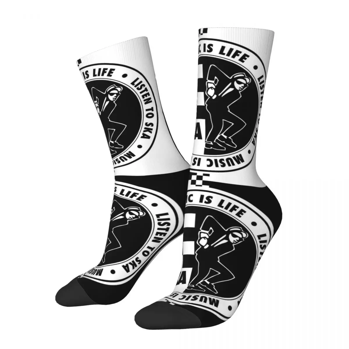 

Harajuku Female Socks Ska Checkered Logo 2 Tune Punk Merch Cute Retro Two Tune Punk Skateboard Sock Spring Autumn Winter