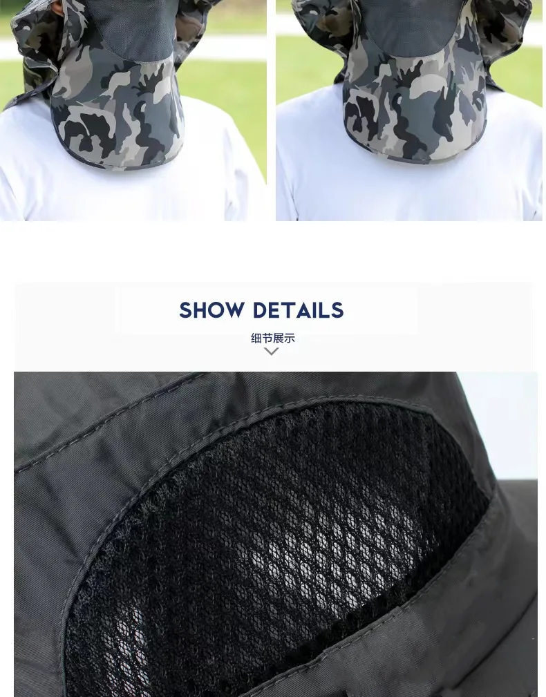 Мужская камуфляжная шаль, Солнцезащитная шапка для лица и шеи, шляпа от ...