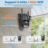 BESDER-Caméra de surveillance extérieure PTZ IP WiFi 5GHz, objectif pour touristes, détection humaine AI, caméras de sécurité, interphone CCTV, 5K, 10MP 6