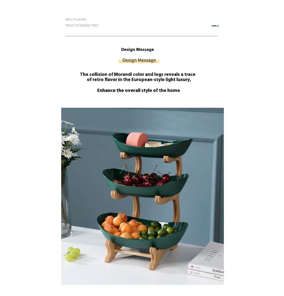 Three Layer Table Plates Dinnerware Snack Candy Cake Stand Salad Bowl