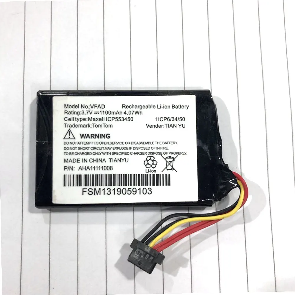 

1100MAH 4.07WH 3.7VFor GPS Battery AHA11111008 VFAD Battery for TomTom 4FL50 4FL60 Go 5000 GO 5100 Go 6000 GO 6100 PRO TRUCK 525