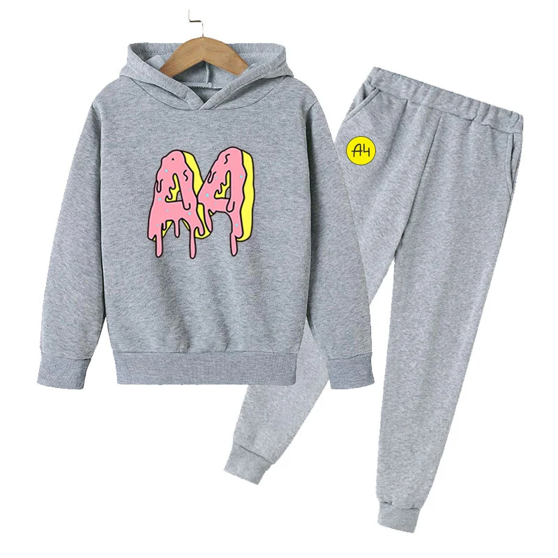 children's anime hoodie Hot Autumn Winter Merch A4 Child Hoodie Pants Suit Boy Girl Sweatshirt Tops Casual Quality Kids Baby Clothing Print Style Gender sweatshirt kid from vine Hoodies & Sweatshirts