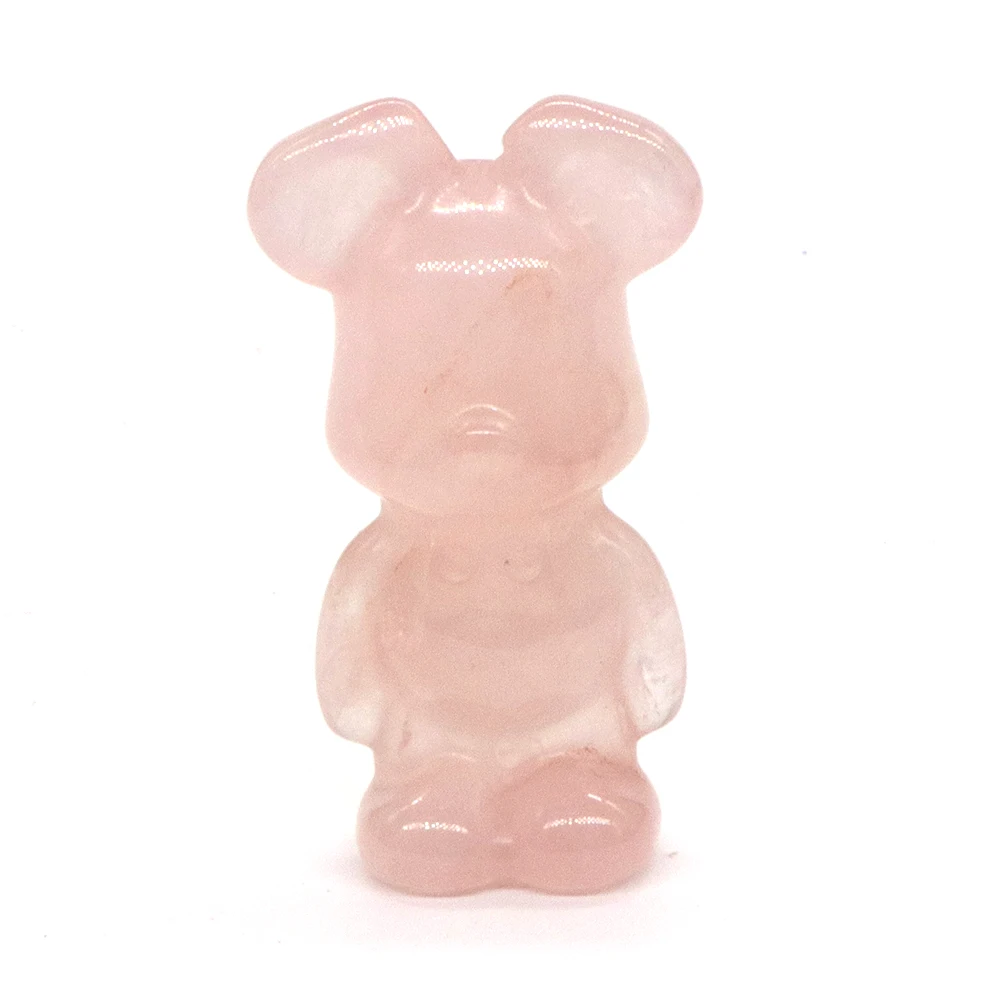 1.5" Cat Elephant Tortoise Rabbit Owl Frog Fish Bear Dog Horse Wolf Snake Statue Natural Healing Crystal Animal Stone Carving 