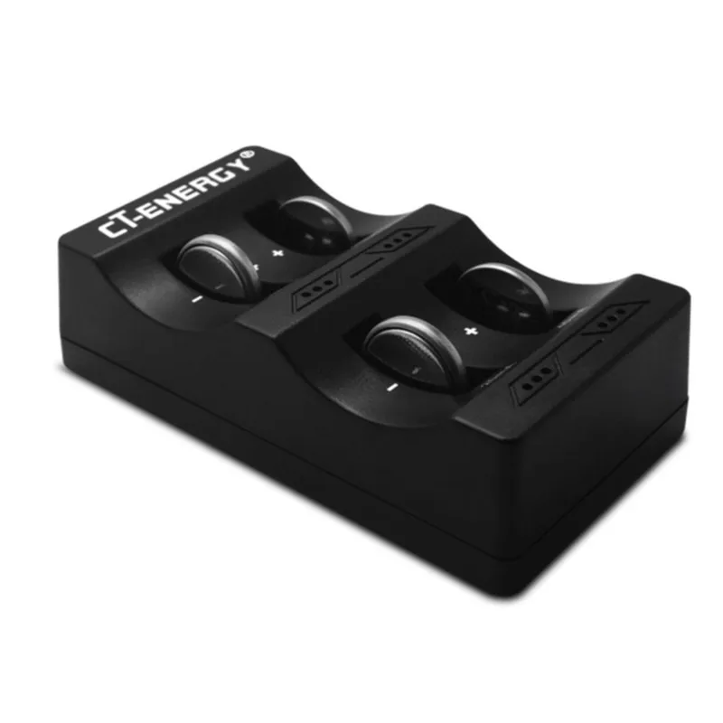 4 Slot Button Battery Charger 3.6V & USB Interface for LIR2032/2025