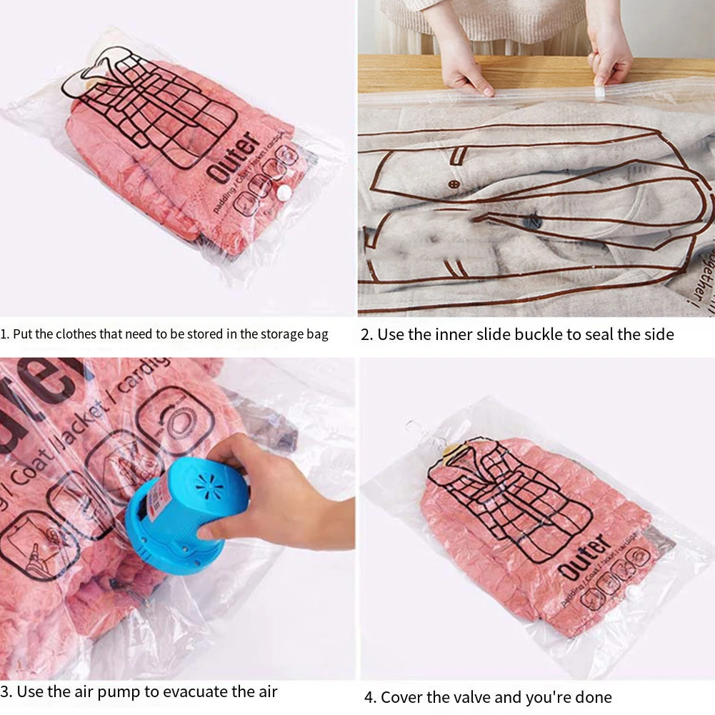 Hanging Vacuum Storage Bags Hanging Space Saver Bags for Clothes, Vacuum Sealed for Suits, Dress, Jacket,1/2/3PCS 6