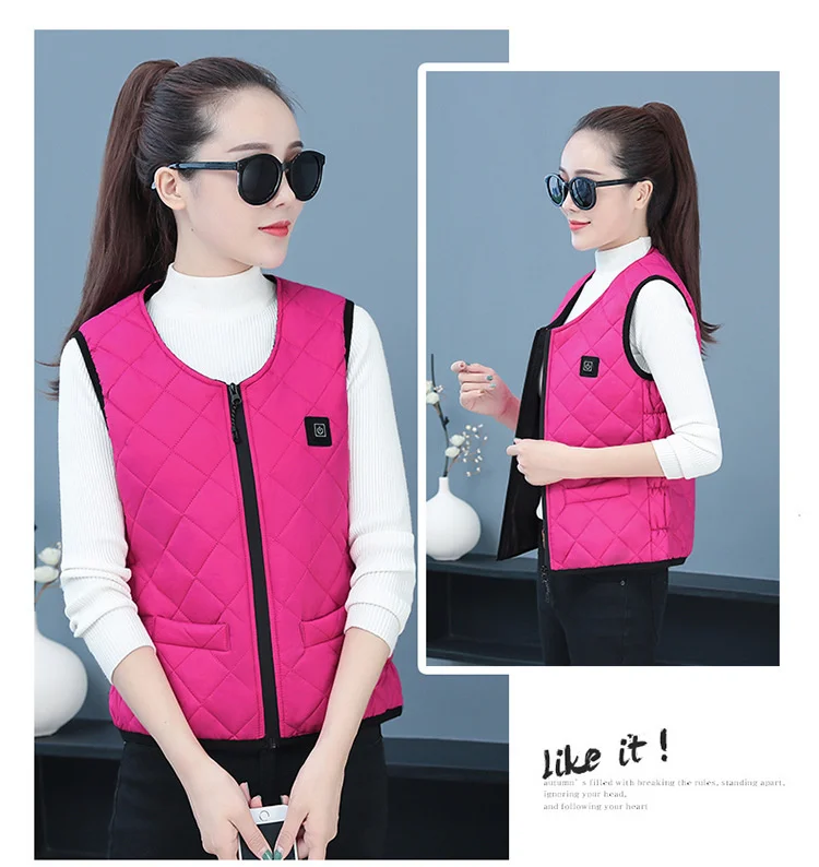 Description Picture 5 of itemUSB Thermal Electric Heated Vest  Infrad Battery Jacket Women Winter Heated Jacket Outdoor Camping Hiking Clothing Tactical Vest