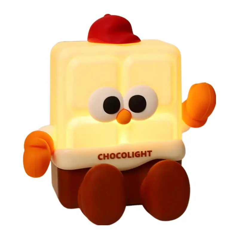

Squishy Lamp Cartoon Chocolate Shape Silicone Bedside Lamp With Tap Control Adorable Squishy Night Light With Touch Sensor