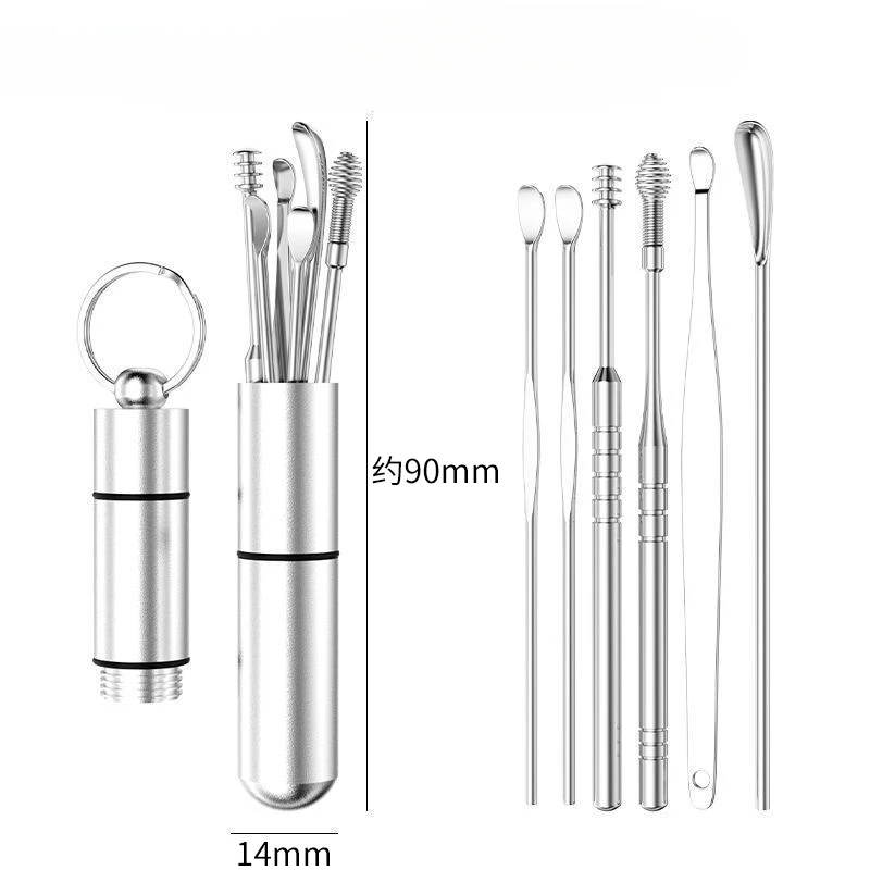6 Piece set Ear Picking Spoon Ear Picking Tool Set for Adult and Children Ear Picking Spoon Household Use 3