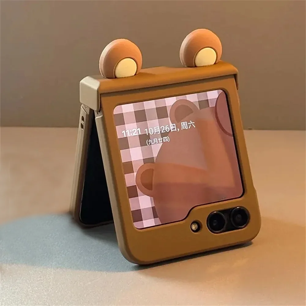 Korean Cute Cat Ears Black Portable Rope Phone Case