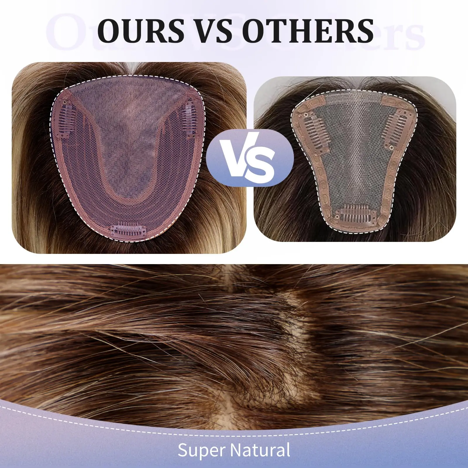 Remy Human Hair Toppers 12 Inches Straight For Women