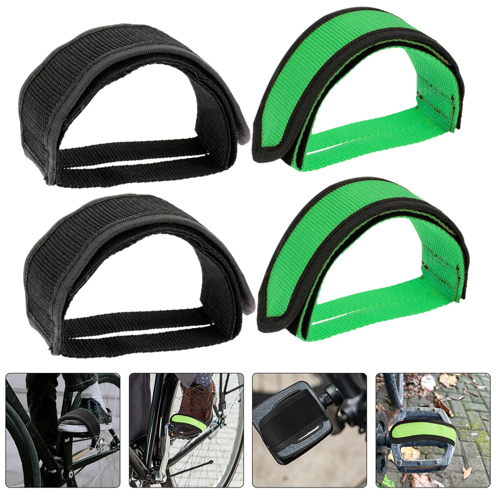 

4 Pcs Bicycles Belt Exercise Bike Accessories Adjustable Cycling Pedal Straps Universal Fix Bands Fitness