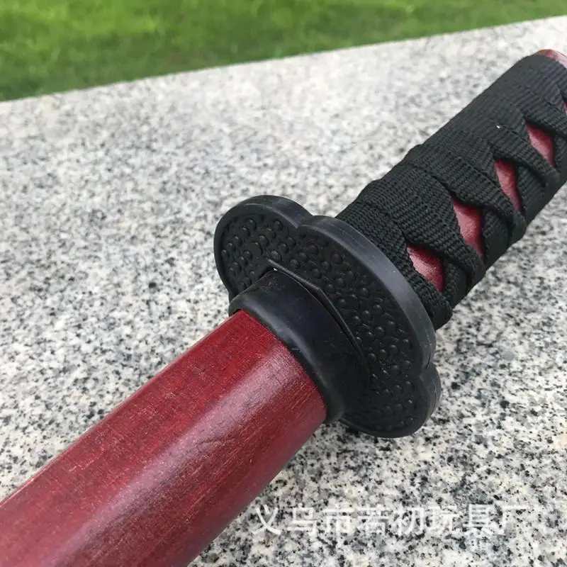 60cm Demon Katana Wood Sword Cosplay Performance Props Ninja Sword Toy For Children Aikido Wooden Knife