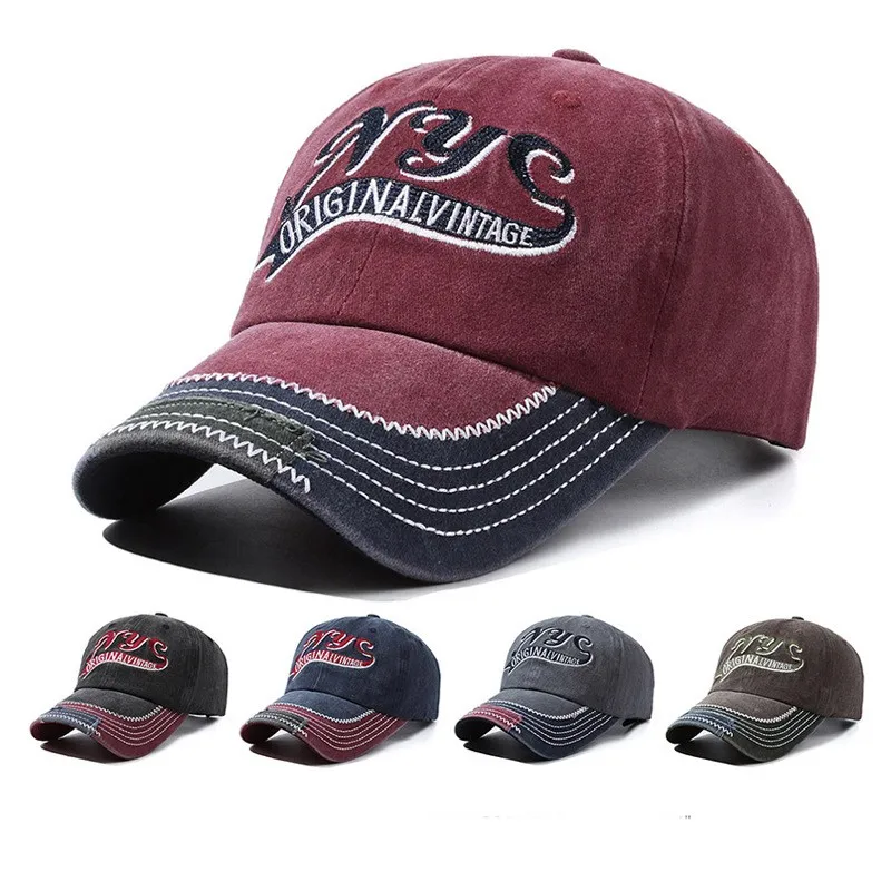 

New unisex baseball cap, washed fabric duckbill cap, vintage denim baseball cap, embroidered vintage baseball cap for women