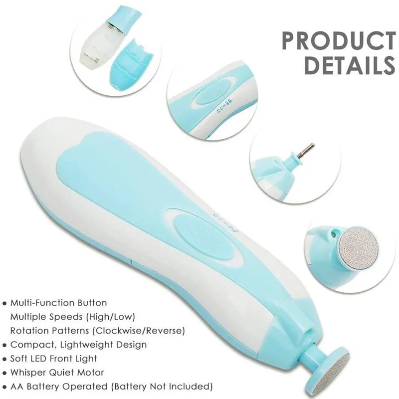 ZK40 Kids Baby Nail Trimmer Electric Baby Manicure Pedicure Nail Clippers Cutter Scissors Care Set New Born 2