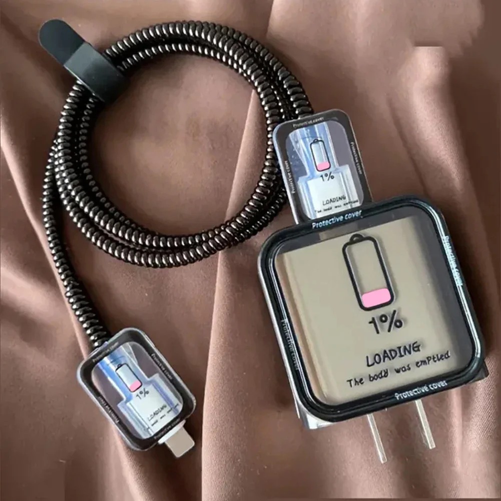 Elegant Creative Line Art Case with Charger Protector & Wire Winder