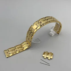 Universal Stainless Steel Metal Watch Band Bracelet in Gold, Silver, and Rose Gold, 20mm 22mm - 22mm (Gold)