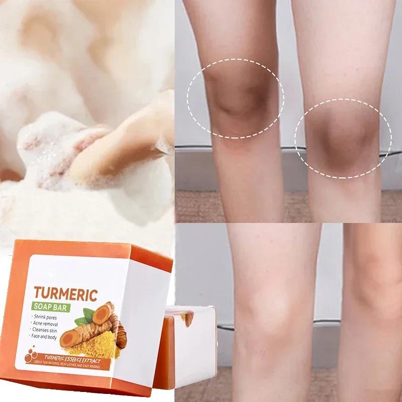3pcs Hand Made Turmeric Soap Body Cleaning Lightening Dark Underarm Leg Body Cleansers Brightening Face Soap Skin Care Beauty 3