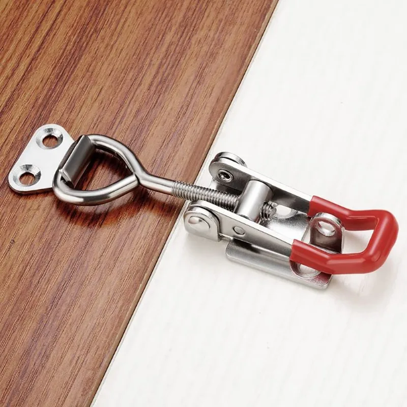 Quick Release Latch Clamp with Lock Hole Adjustable Lever Handle Hand Tool Box Case Clamp Clasp Anti-Slip Push Pull Toggle