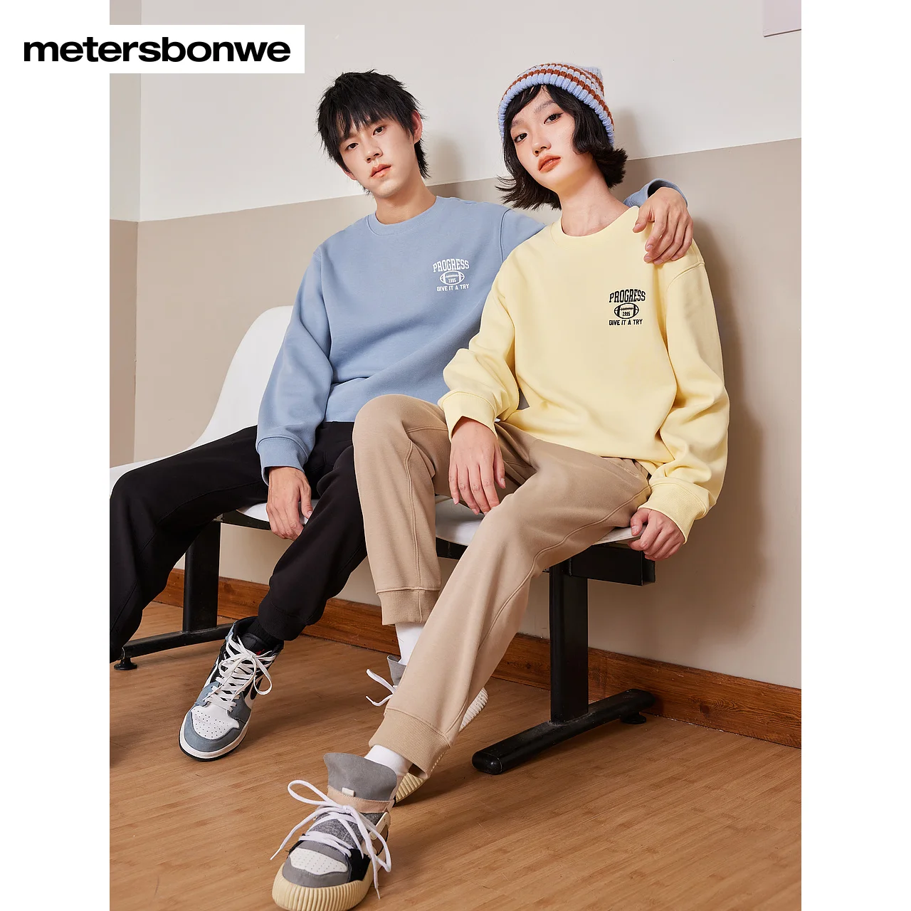 

Metersbonwe Casual Fleece Pants Winter New Unisex Warm Leggings Embroidered Sports Trousers High-Quality Brand Bottoms