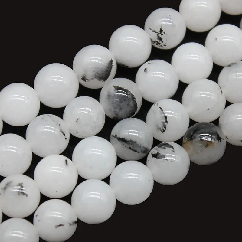 

Natural Black Quartz Rutilated Chalcedony Stone Round Spacer Beads For Jewelry Making 6-10 MM DIY Bracelets Accessories 15"