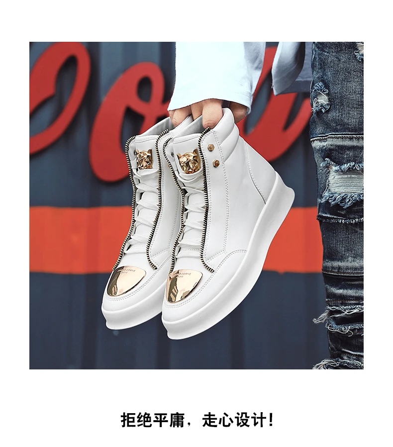 Leather Tourism Waterproof Shoes Men high top Sneakers - Uniqwear