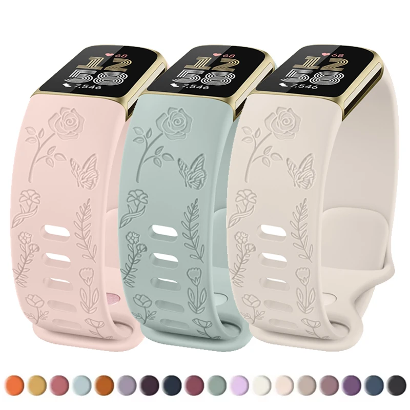 Silicone Floral Watch Band Replacement
