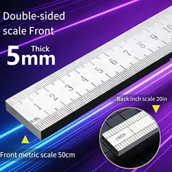 Règle en Acier Inoxydable Épais de 5mm | Outil de Mesure Multi-Usage Résistant