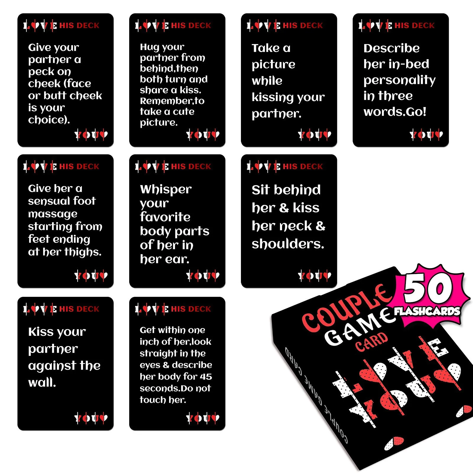 50PCS Couple Love Sparks Game Cards Heat Up Couple Relationships Sex Funny Game Card for Adult Lovers Sweet Sex Products