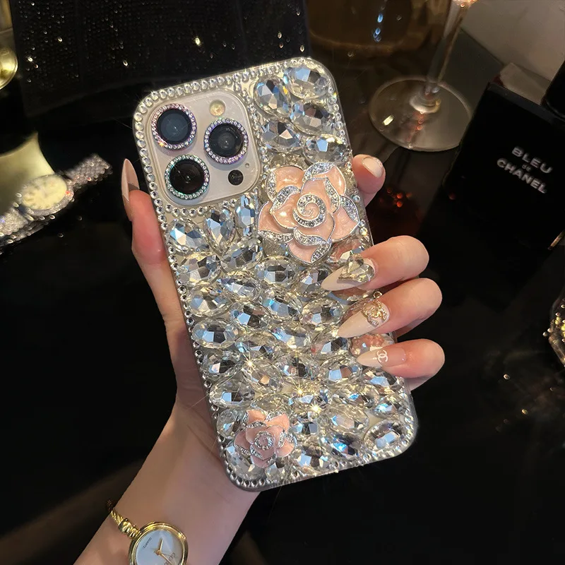 Clear Rhinestone Shockproof Phone Case with Enhanced Protection