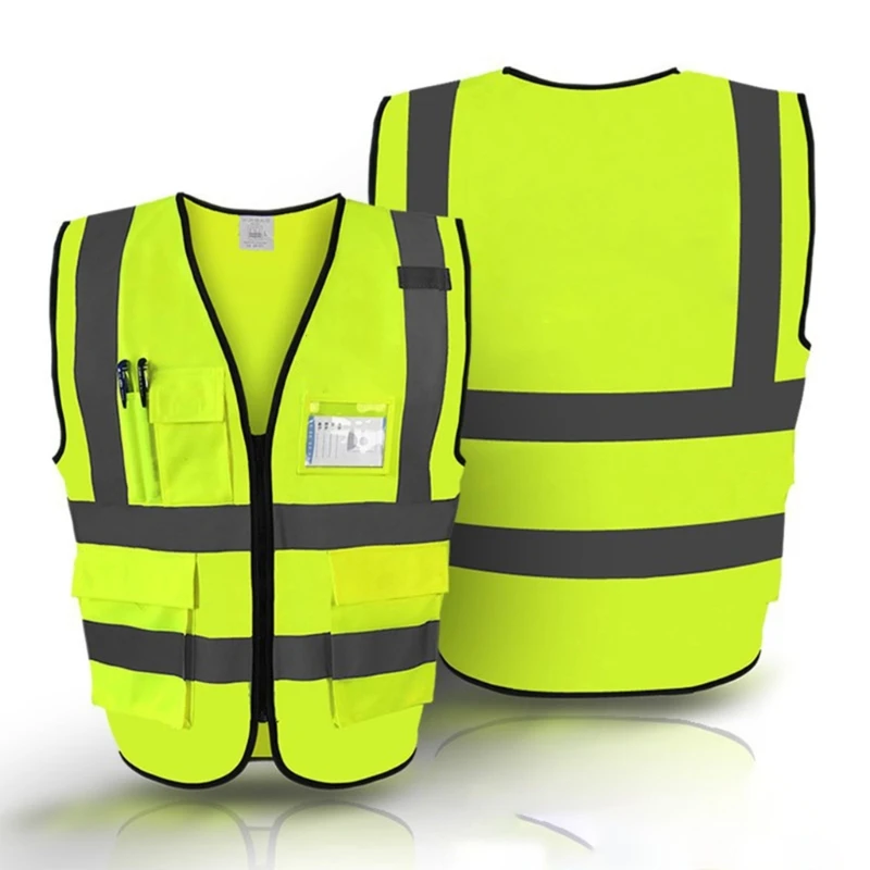 High Visibility Reflective Vest Yellow Reflective Vest Lightweight Breathable for Car Safety Stay Safe on the Road